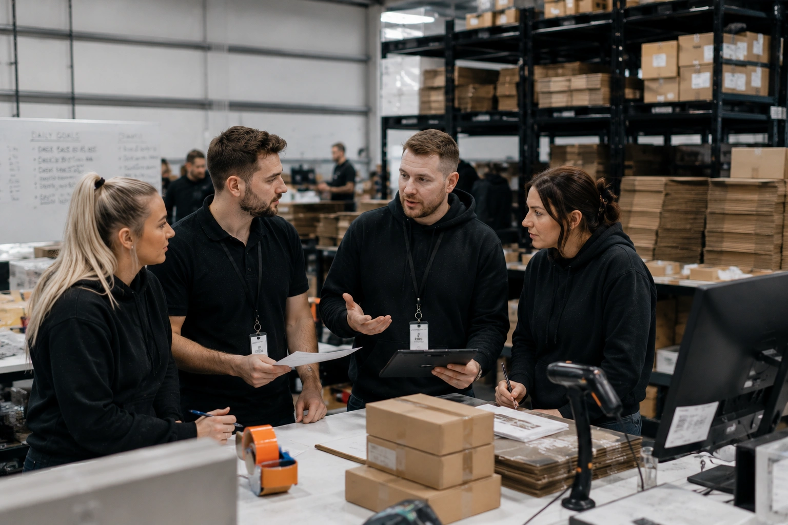 The Vape and Go team planning orders together